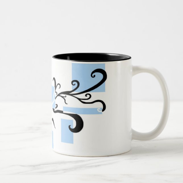 De Café Em Dois Tons Caneca gráfica do impressão (Direita)