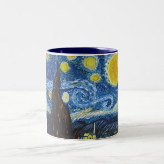 De Café Em Dois Tons Caneca grande da noite estrelado