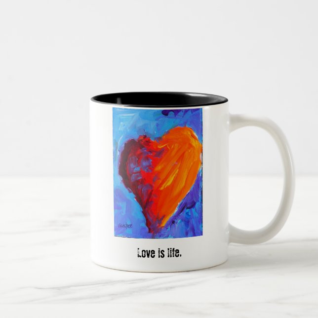 De Café Em Dois Tons Caneca grande e brilhante (Direita)
