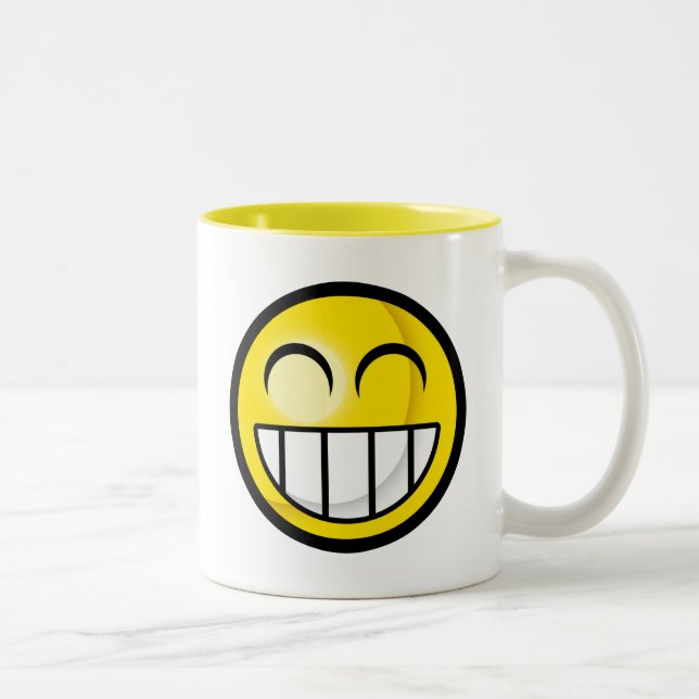 De Café Em Dois Tons Caneca grande sorrir forçadamente (Direita)