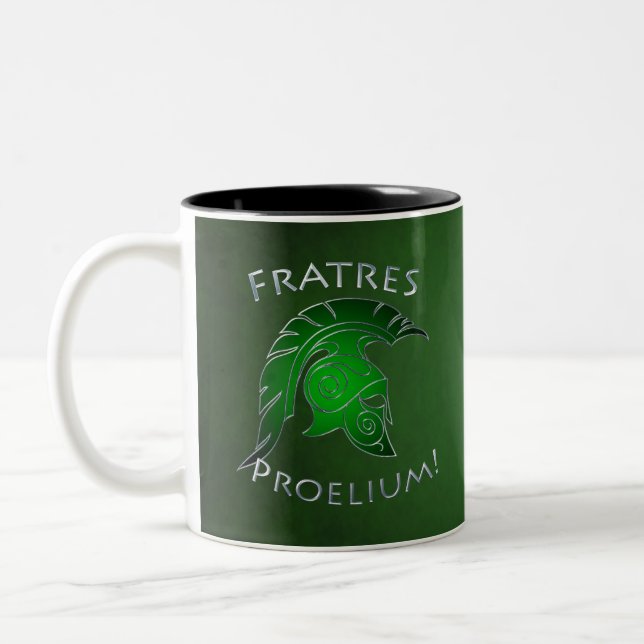 De Café Em Dois Tons Caneca grega Trojan espartano do verde do (Esquerda)