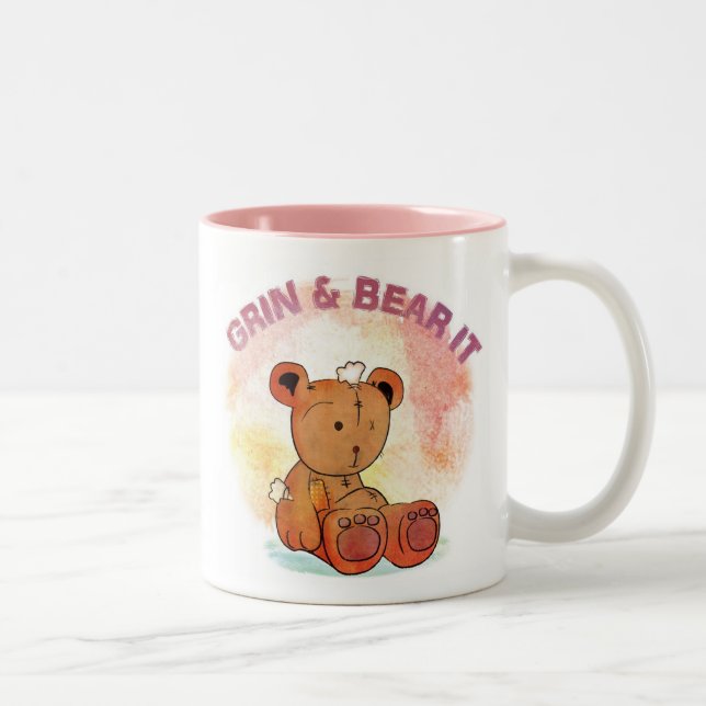 De Café Em Dois Tons caneca grin and bear it (Direita)