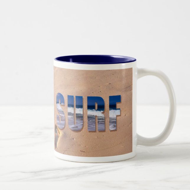 De Café Em Dois Tons Caneca havaiana do "Nalu-Surf" (surf) (Direita)