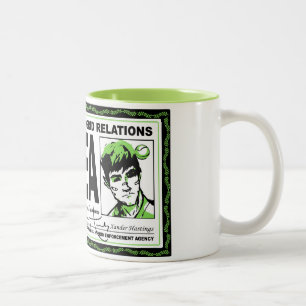 De Café Em Dois Tons Caneca híbrida do crachá da terra HEA