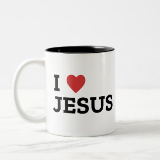 De Café Em Dois Tons Caneca I Love Jesus Two-Tone, 444 ml
