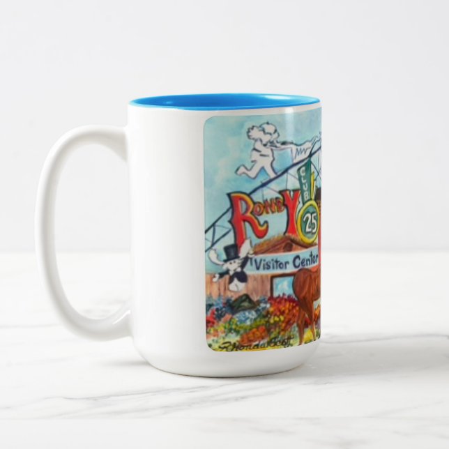 De Café Em Dois Tons Caneca ícone "Sob o Arco" do Mushing do Alasca (Esquerda)