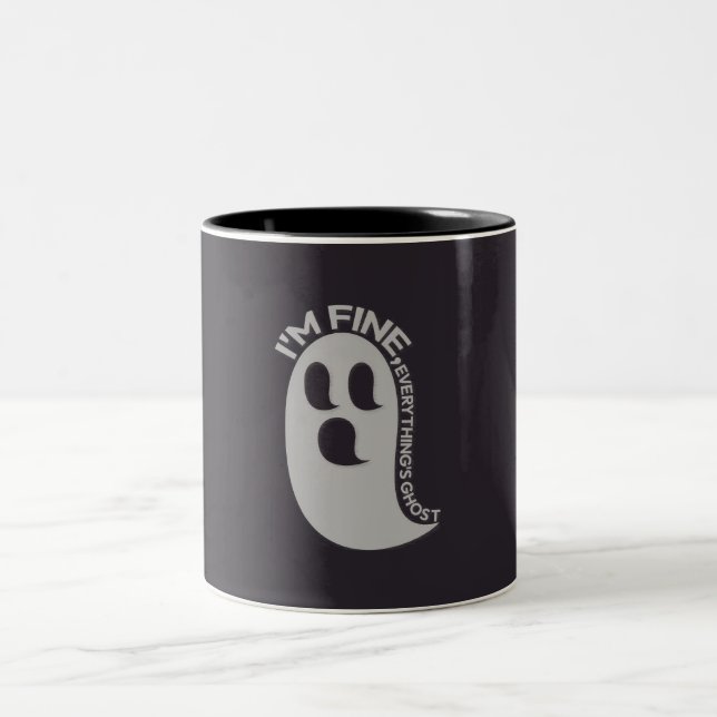De Café Em Dois Tons Caneca I'm Fine, Everything's Ghost (Centro)