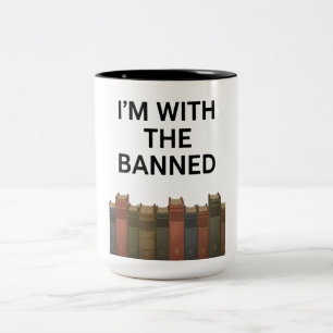 De Café Em Dois Tons Caneca I'm With The Banned Books Para Leitores