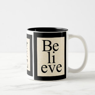 De Café Em Dois Tons Caneca - imagine o sonho para acreditar