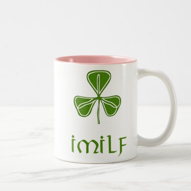 De Café Em Dois Tons Caneca IMILF Mães Irlandesas Engraçadas (Direita)