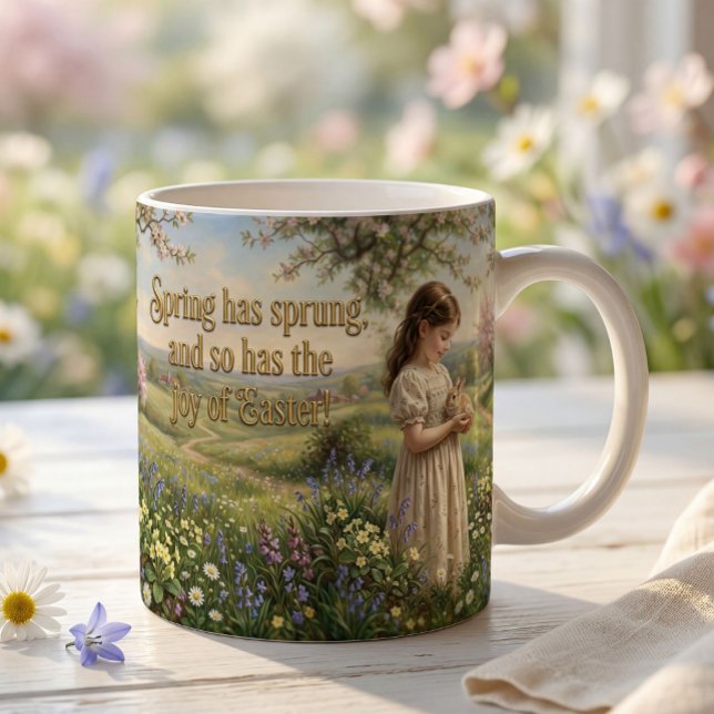 De Café Em Dois Tons Caneca Infantil da Páscoa (Criador carregado)