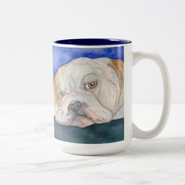 De Café Em Dois Tons Caneca inglesa só do buldogue (Direita)