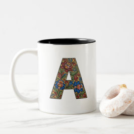 De Café Em Dois Tons Caneca Inicial A Rosemaling Norueguesa Noruega