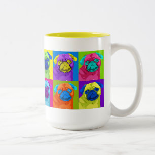 De Café Em Dois Tons caneca inspirada do Pug