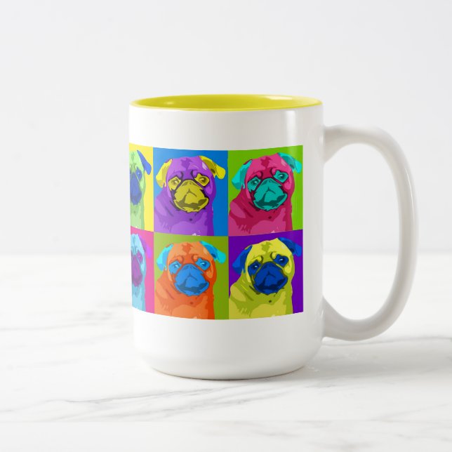 De Café Em Dois Tons caneca inspirada do Pug (Direita)