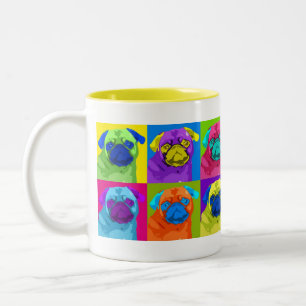 De Café Em Dois Tons caneca inspirada do Pug