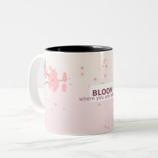 De Café Em Dois Tons Caneca Inspiradora – Floresça Onde Você Está