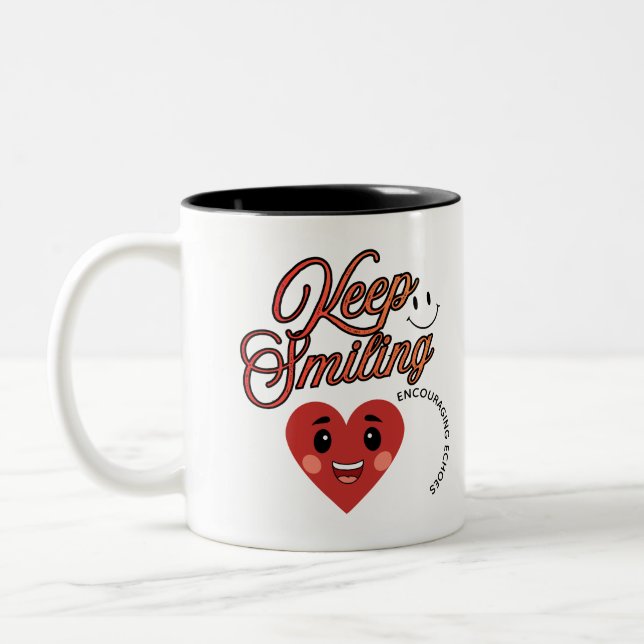 De Café Em Dois Tons Caneca Inspiradora Sorria Sempre (Esquerda)