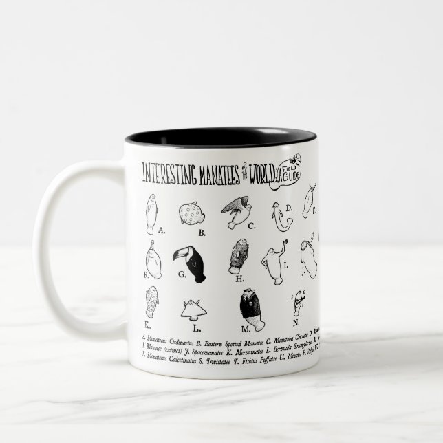 De Café Em Dois Tons Caneca interessante dos peixes-boi (Esquerda)