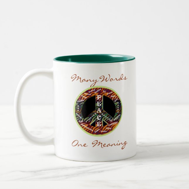 De Café Em Dois Tons Caneca internacional da paz (Esquerda)