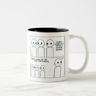 De Café Em Dois Tons Caneca introvertida extravertida engraçada