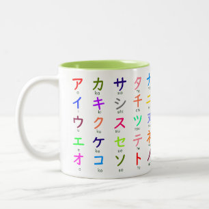 De Café Em Dois Tons Caneca japonesa dos Katakana