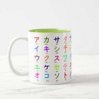 De Café Em Dois Tons Caneca japonesa dos Katakana