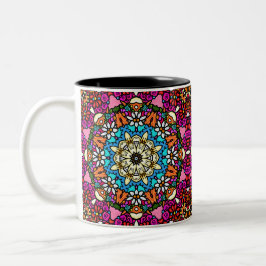 De Café Em Dois Tons Caneca Jardim Groovy Flower Power