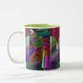 De Café Em Dois Tons Caneca JAZZÍSTICO abstrata