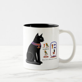 De Café Em Dois Tons Caneca jeroglífica do gato egípcio