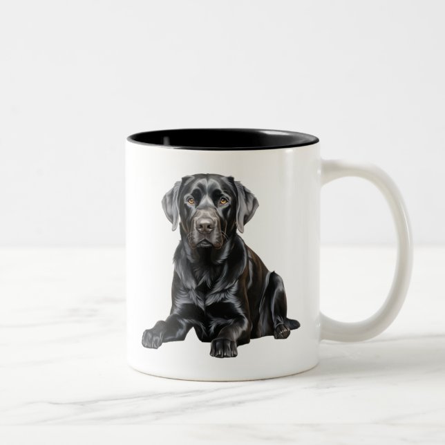 De Café Em Dois Tons Caneca Labrador Preto (Direita)