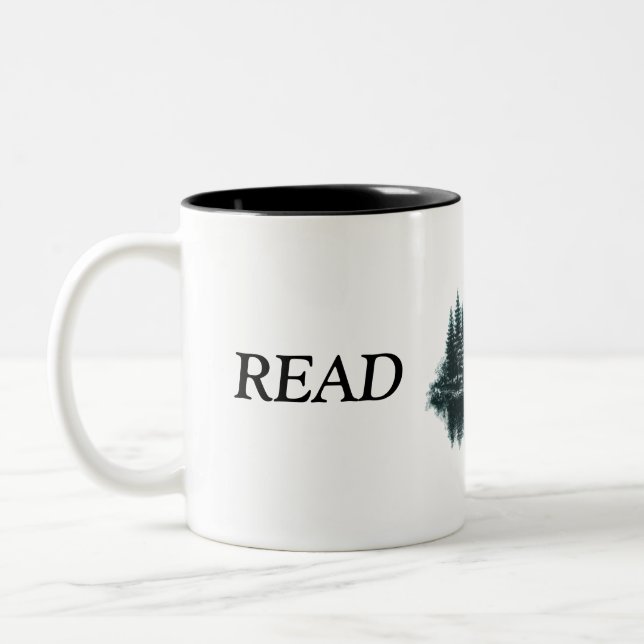 De Café Em Dois Tons Caneca Ler para Escapar - Montanhas (Esquerda)