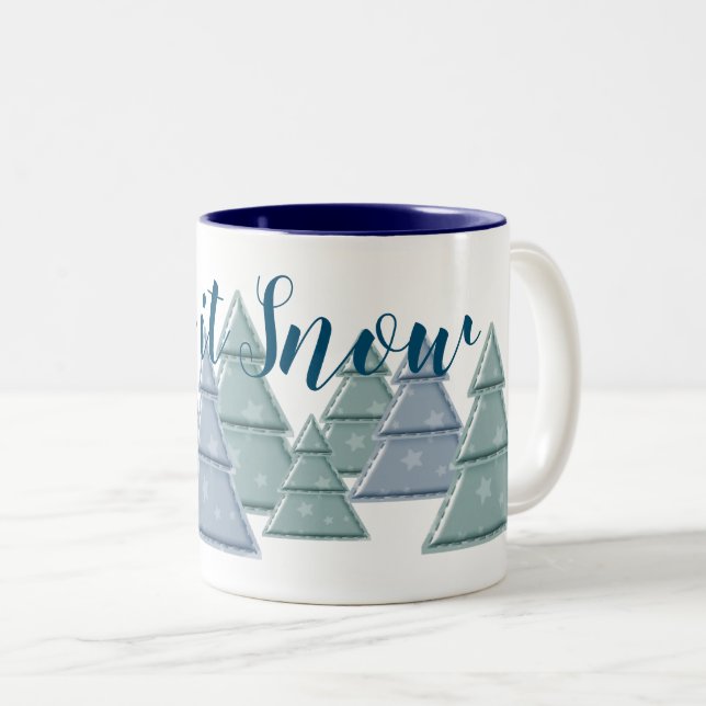 De Café Em Dois Tons Caneca Let it Snow (Frente Esquerda)