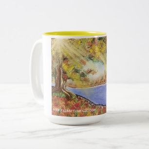 De Café Em Dois Tons Caneca Leve do outono