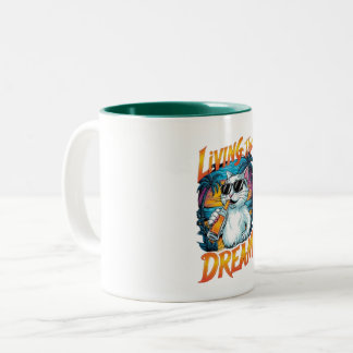 De Café Em Dois Tons Caneca Living the Dream: Onde os sonhos se tornam 