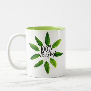 De Café Em Dois Tons Caneca livre do Vegan da crueldade, VEGAN 100%