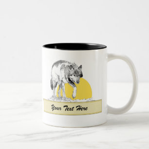 De Café Em Dois Tons Caneca - lobo
