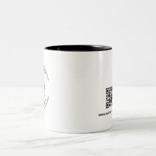 De Café Em Dois Tons Caneca Logotipo QR Preto Branco Tom Duplo Negócios