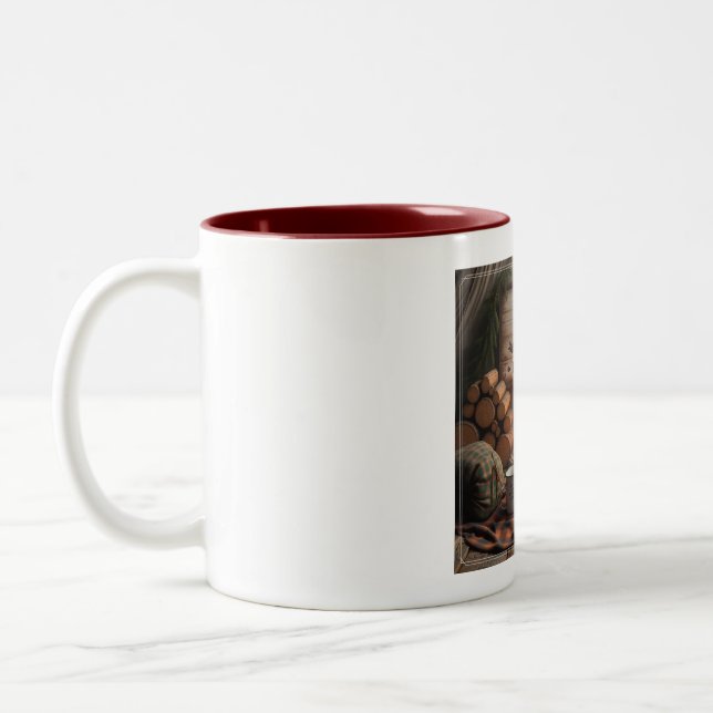 De Café Em Dois Tons Caneca Logs & Lazy Mornings – Escape Aconchegante  (Esquerda)