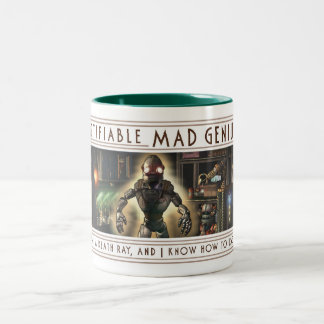 De Café Em Dois Tons Caneca louca Certifiable do gênio