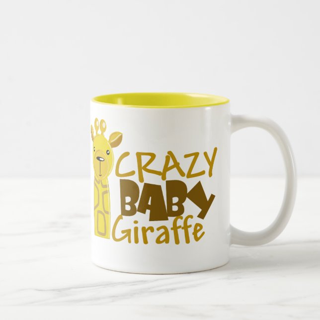 De Café Em Dois Tons Caneca louca do girafa do bebê (Direita)