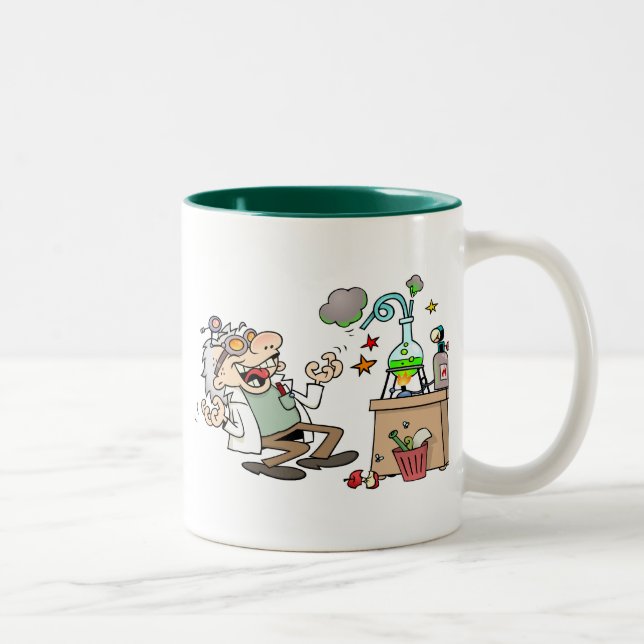 De Café Em Dois Tons Caneca louca engraçada do cientista (Direita)