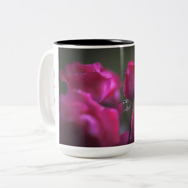 De Café Em Dois Tons Caneca Love Roses (Frente Esquerda)
