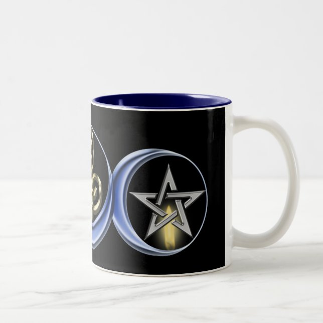 De Café Em Dois Tons Caneca lunar espiral tripla da lua (Direita)