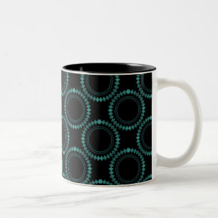 De Café Em Dois Tons Caneca lustrosa e lustrada, turquesa