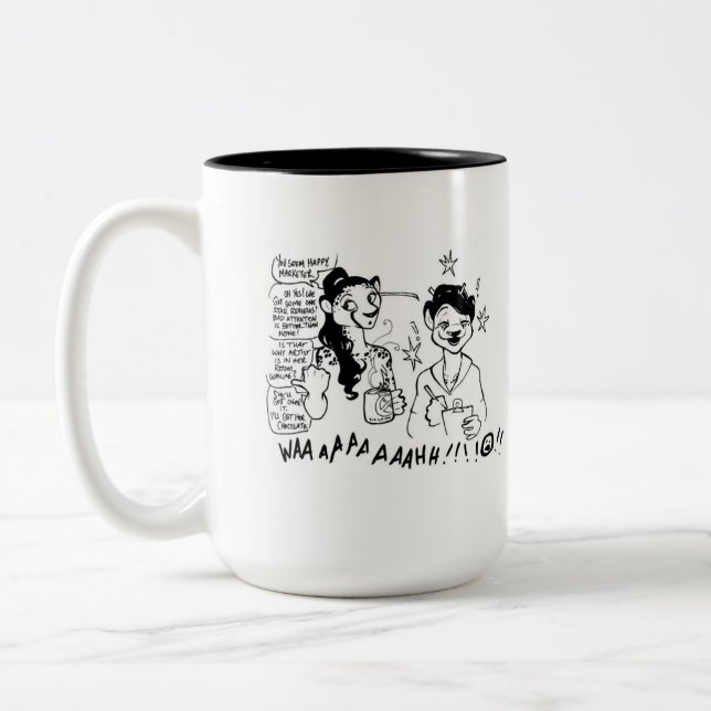 De Café Em Dois Tons Caneca má das revisões (Esquerda)