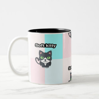 De Café Em Dois Tons Caneca macia do gatinho