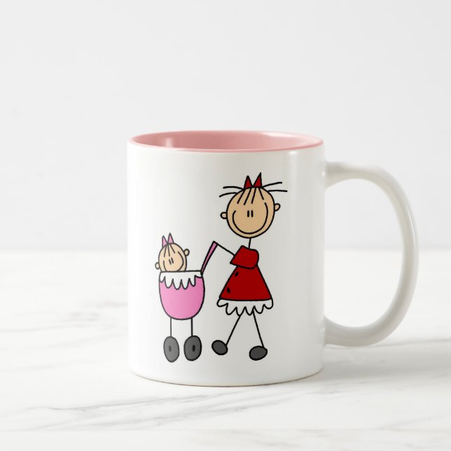 De Café Em Dois Tons Caneca Mãe e Bebê (Direita)