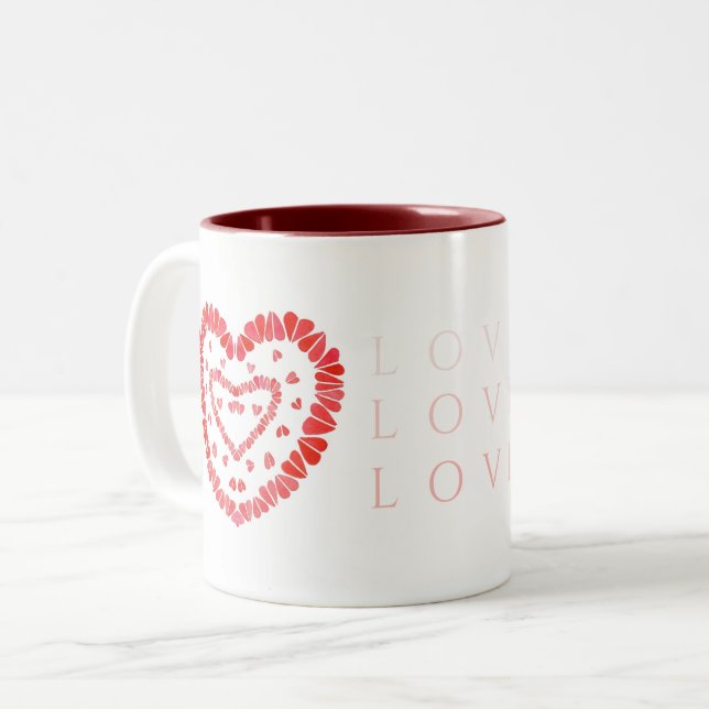 De Café Em Dois Tons Caneca Marrom com Duas Cores LOVE (Frente Esquerda)
