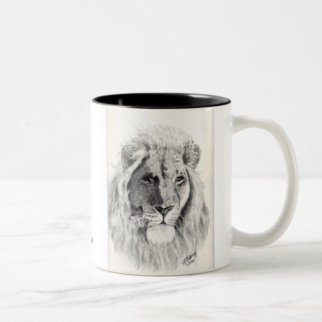 De Café Em Dois Tons Caneca masculina do leão (Direita)